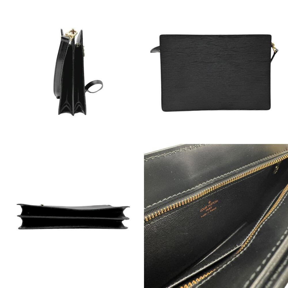 Louis Vuitton Black Bag Epi Engien Shoulder Leather Black
